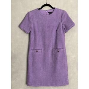 Ann Taylor Women's Size 2 Textured Shift Dress Light Purple